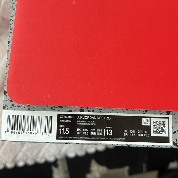 Air Jordan 6 retro sz 11.5 - Picture 6 of 6